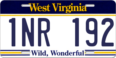 WV license plate 1NR192