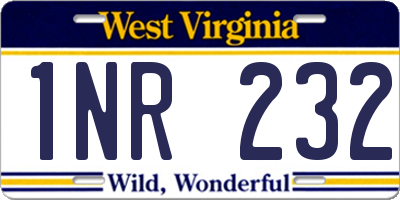 WV license plate 1NR232