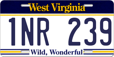 WV license plate 1NR239