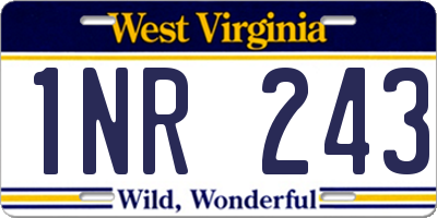 WV license plate 1NR243