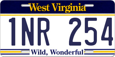 WV license plate 1NR254