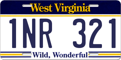 WV license plate 1NR321