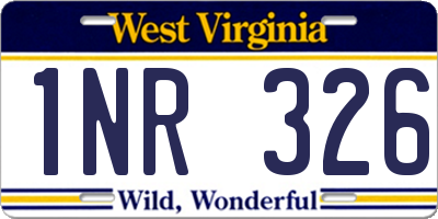 WV license plate 1NR326