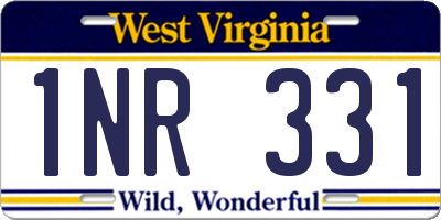 WV license plate 1NR331