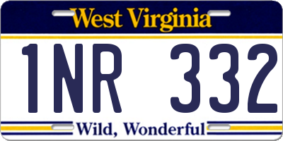 WV license plate 1NR332