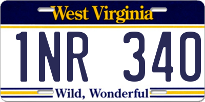 WV license plate 1NR340