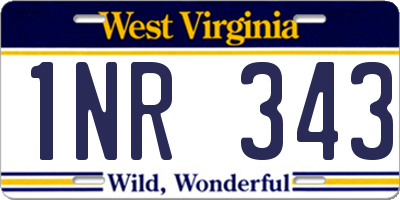 WV license plate 1NR343