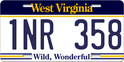 WV license plate 1NR358