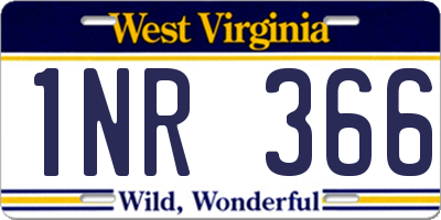 WV license plate 1NR366