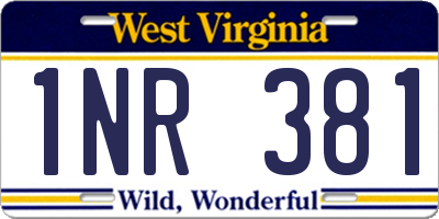WV license plate 1NR381