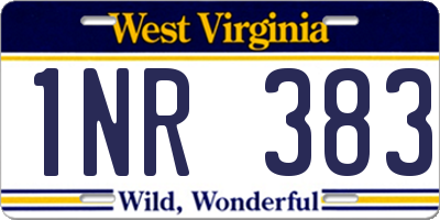 WV license plate 1NR383