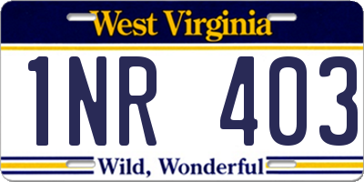 WV license plate 1NR403