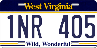WV license plate 1NR405