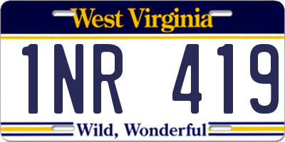 WV license plate 1NR419