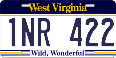 WV license plate 1NR422