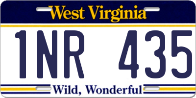 WV license plate 1NR435