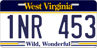 WV license plate 1NR453