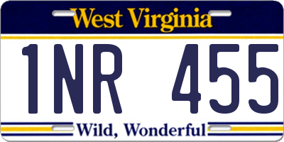 WV license plate 1NR455