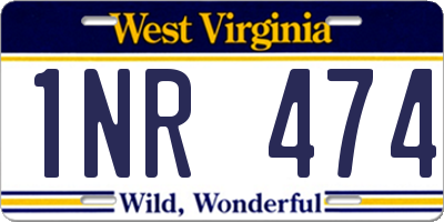 WV license plate 1NR474