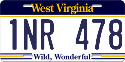 WV license plate 1NR478