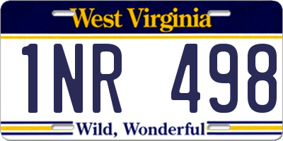 WV license plate 1NR498