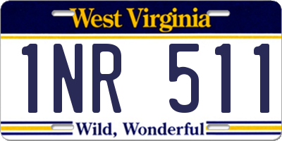 WV license plate 1NR511