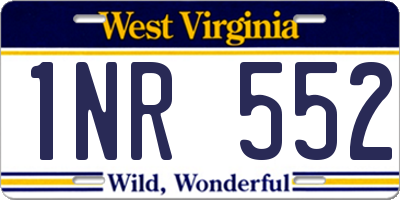 WV license plate 1NR552