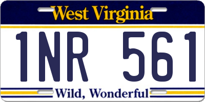 WV license plate 1NR561