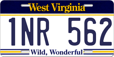 WV license plate 1NR562