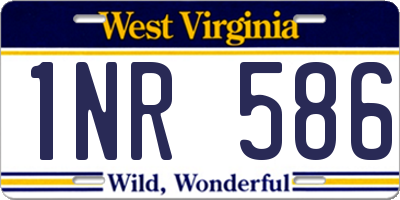 WV license plate 1NR586