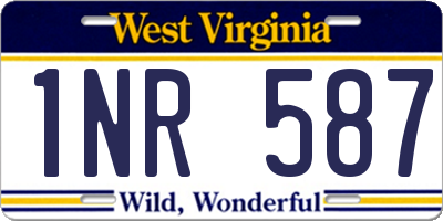 WV license plate 1NR587