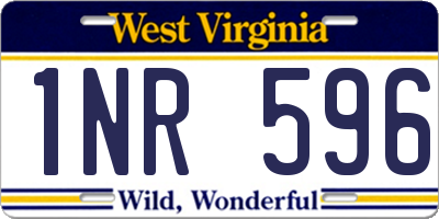 WV license plate 1NR596