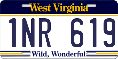 WV license plate 1NR619