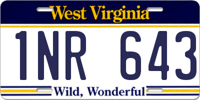 WV license plate 1NR643