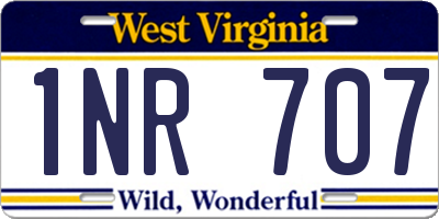WV license plate 1NR707