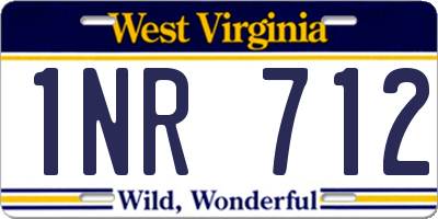 WV license plate 1NR712