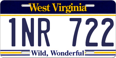 WV license plate 1NR722