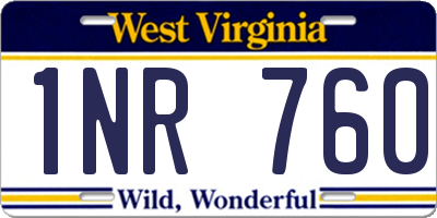 WV license plate 1NR760