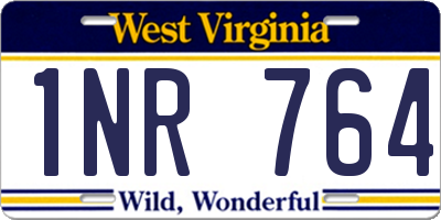 WV license plate 1NR764