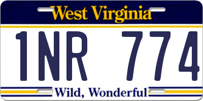 WV license plate 1NR774