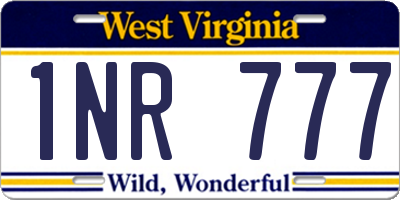 WV license plate 1NR777