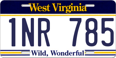 WV license plate 1NR785