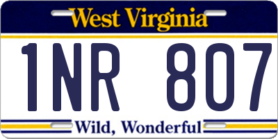 WV license plate 1NR807