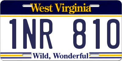 WV license plate 1NR810