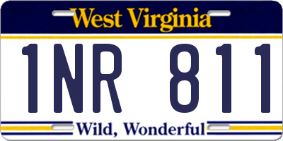 WV license plate 1NR811