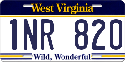 WV license plate 1NR820
