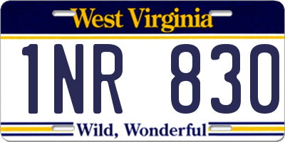 WV license plate 1NR830
