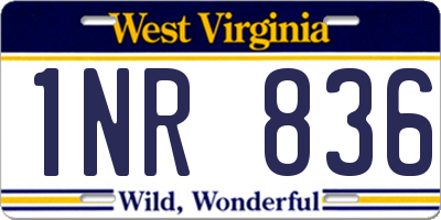 WV license plate 1NR836