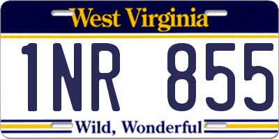 WV license plate 1NR855