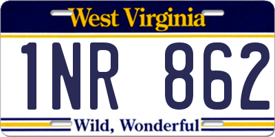WV license plate 1NR862